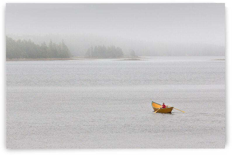 Solitude - Dory in the fog from Lunenburg Nova-Scotia by Daniel Baril