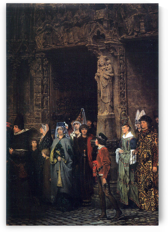 Leaving a church in the 15th Century by Alma-Tadema