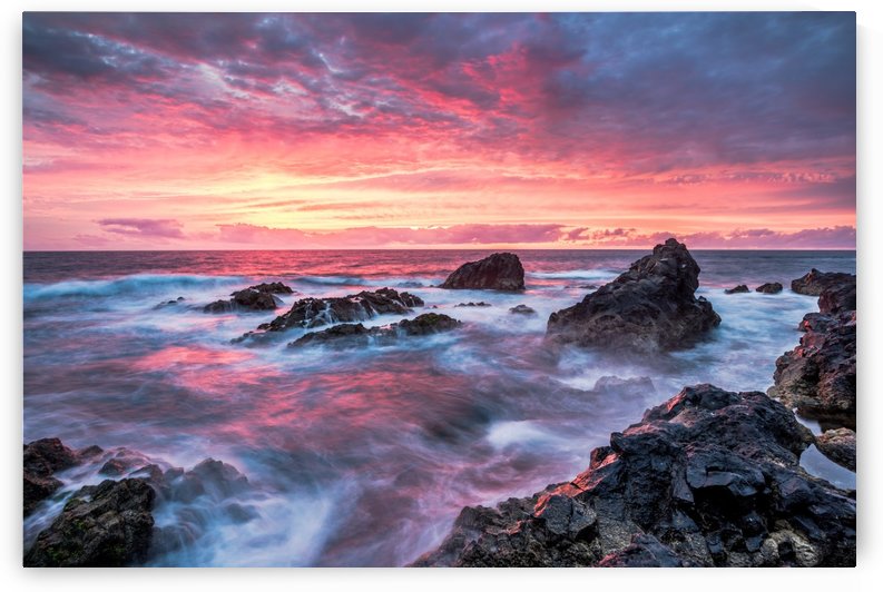 Colorful Sunset at Wild Coast on the Canary Islands by Andreas Wonisch