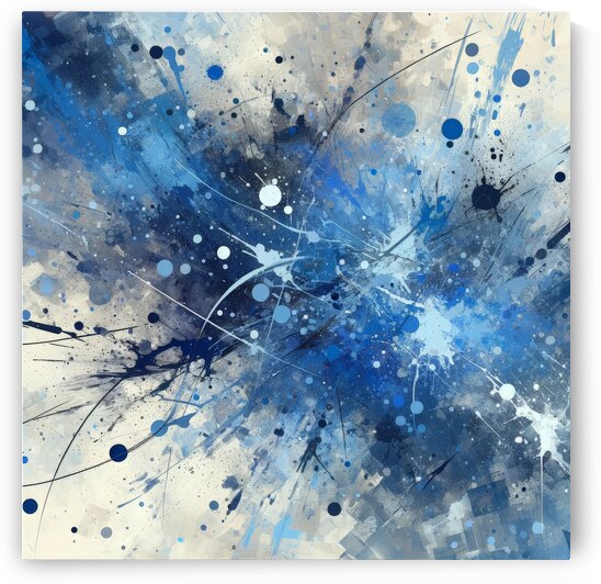 Blue Abstract Splatter by Studio 9 Collective