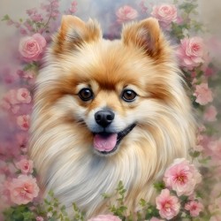 pomeranian dog wall art portrait painting