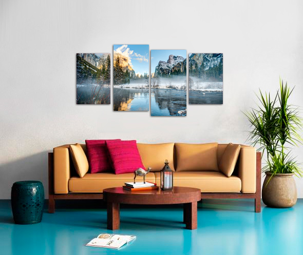 4 Parallels Stretched Split Canvas Print Canvas print