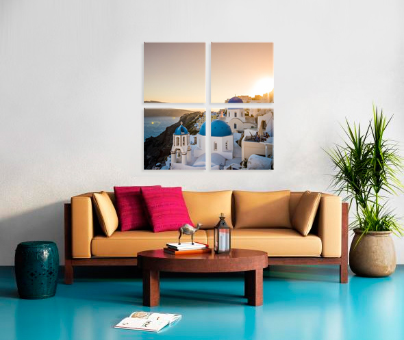4 Cube 20x20  Stretched Split Canvas Print Canvas print