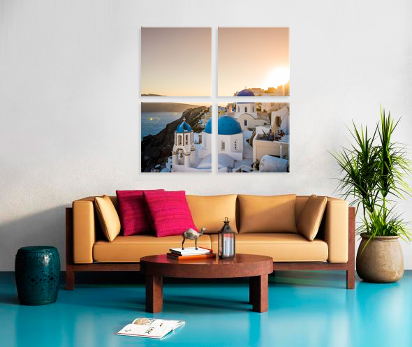 4 Cube 24x24  Stretched Split Canvas Print Canvas print